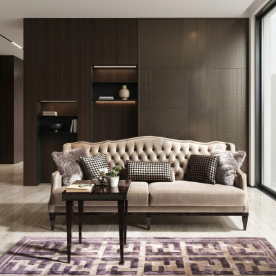Elegantes Dreisitzer Chesterfield Sofa in Grau – zeitlose Polstermöbel für Ihr Zuhause