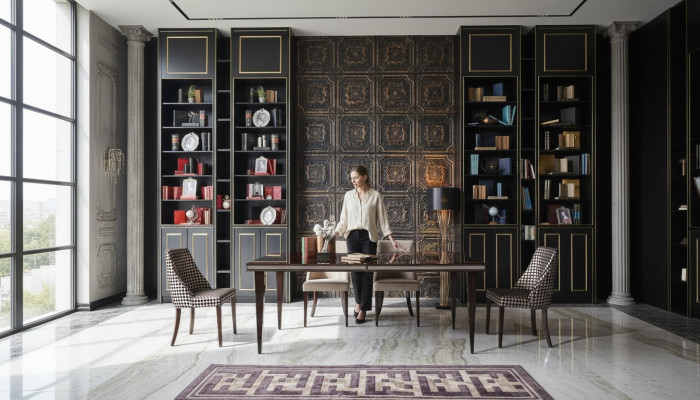 Essecke Esszimmer Essgruppe Luxus Esstisch Stühle Schwarz Holz 7tlg