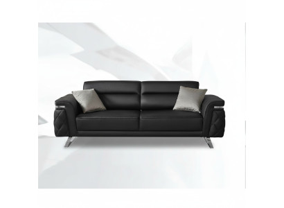 Moderne Dreisitzer Stoffsofa Sofa 3 Sitzer Polstersofa Schwarz Design