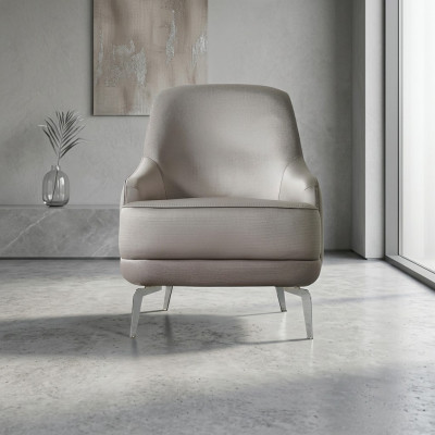 Sessel Ohrensessel Cocktailsessel Stoff Moderne Grau Sitzer Wohnzimmer