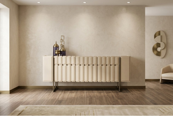 Beige Holz Anrichte Designer Kommode Sideboard Holzschrank Luxus Möbel