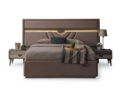 Doppelbett Schlafzimmer Bett Nachttische Beige Set 3tlg Bettkasten