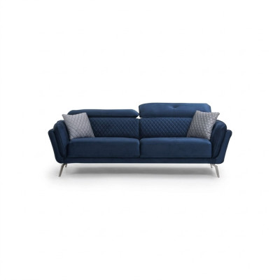 Blaues Textil Sofa Moderner Wohnzimmer Dreisitzer Luxus 3-Sitzer Couch