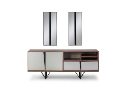 Schrank Sideboard Kommode Holzschrank Anrichte Beige Holz Esszimmer