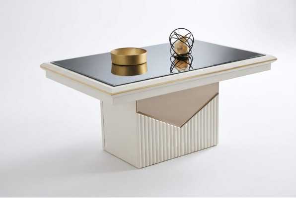 Luxus Couchtisch Kaffeetisch Sofatisch Beistelltisch Holz Beige Tisch