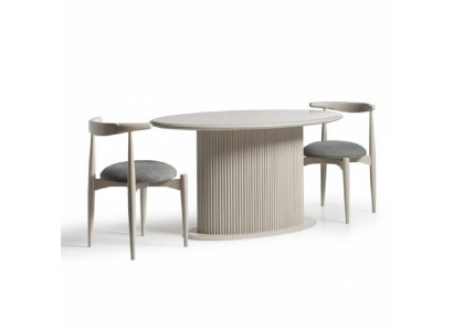 Essgruppe Komplette Esszimmer Esstisch Stühle 5tlg Beige Luxus Modern