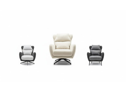 Stoffsessel Sessel Ohrensessel Beige Polster Wohnzimmer Einsitzer Sitz