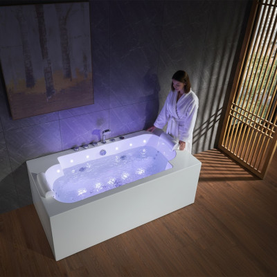 Whirlpool LED Wanne Spa Indoor Badewanne Whirlwanne Hydrotherapie
