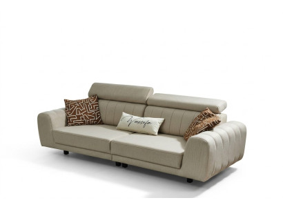 Stoffsofa Couch Dreisitzer Design Sofa 3 Sitzer Polstersofa Beige
