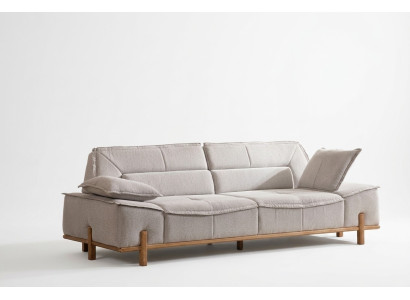 Dreisitzer Couch Stoffsofa Sofa Sitzer Polstersofa Stoff Modern Grau