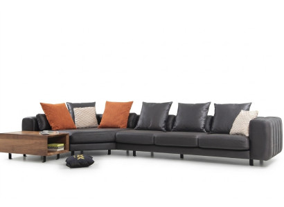 Ecksofa Eckgarnitur L form Polstersofa Stoffsofa Grau Sofa Tisch Couch