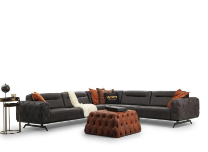 Eckgarnitur Stoffsofa Ecksofa L form Couch Grau Sofa Polstersofa Möbel