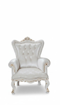 Sessel Weiß Wohnzimmer Textil Design Chesterfield italienischer Stil