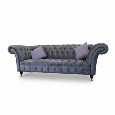 Sofa 3 Sitz Chesterfield Sitz Textil Stoff Couchen Sofa Polster Neu