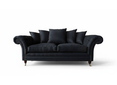 Sofa Textil Stoff 3 Sitzer Couch Designer Sitz Polster Schwarz xxl big