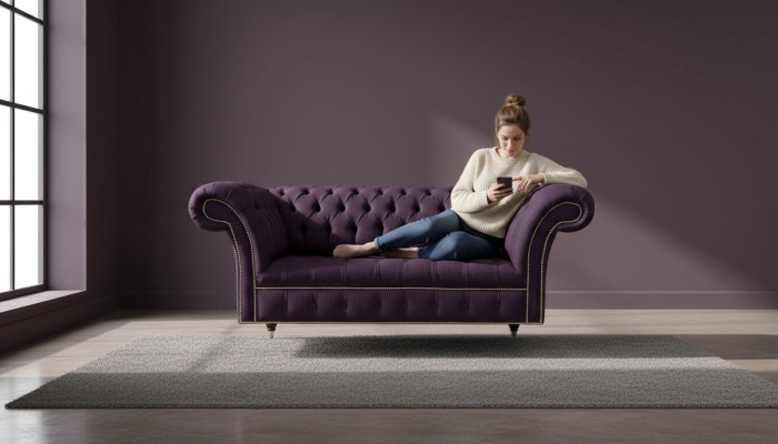 Sofa Polster Sofas Neu Sofa 2 Sitzer Design Chesterfield Stoff Couch
