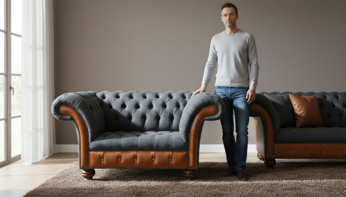 Sessel 1 Sitzer Sofa Polster Design Luxus Stoffsofas Chesterfield Textil
