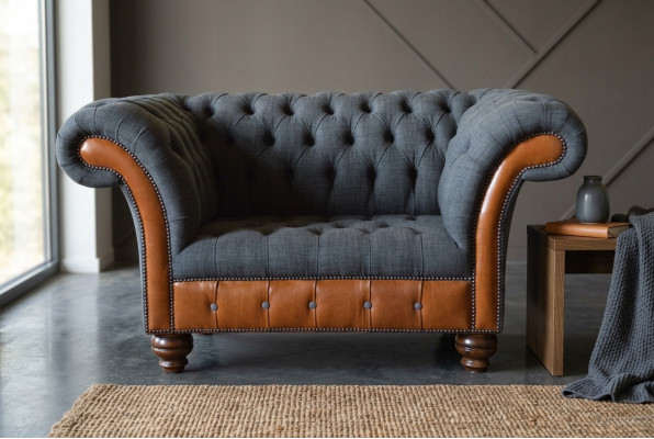 Sessel 1 Sitzer Sofa Polster Design Luxus Stoffsofas Chesterfield Textil