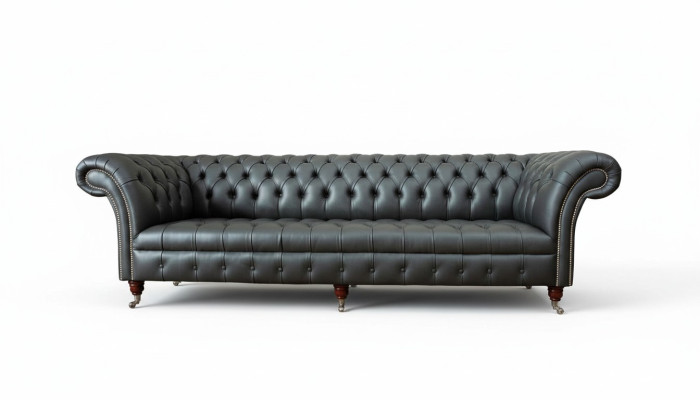 Luxus Viersitzer Sofa 4 Sitzer Wohnzimmer Chesterfield Englische Stoff Design