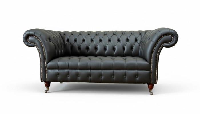 Chesterfield Ledersofa Couch Polster 2 Sitzer Designer Sofas Couchen