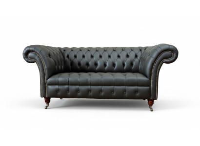 Chesterfield Ledersofa Couch Polster 2 Sitzer Designer Sofas Couchen