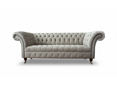 Chesterfield Sofa 3 Sitz Polster Couchen Sofas Couch Dreisitzer Grau Neu