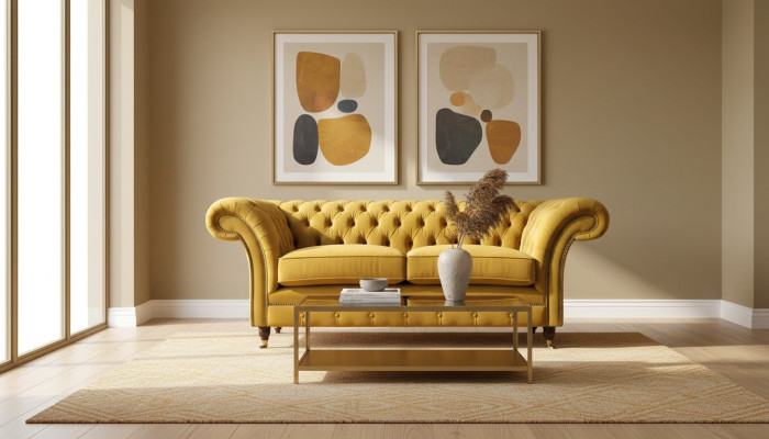 Sofa 2 Sitzer Couch Polster Sofa Textil Stoff Chesterfield Couchen Neu