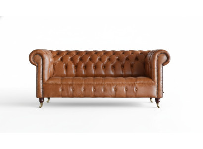 Chesterfield Sofa 3 Sitz Polster Couchen Sofas Couch Dreisitzer Braun
