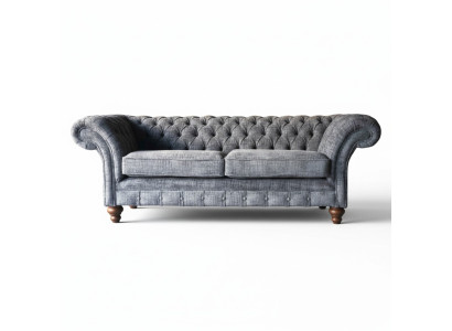 Chesterfield 3 Sitzer Couch Polster Sitz Textil Stoff Couchen Sofa Neu