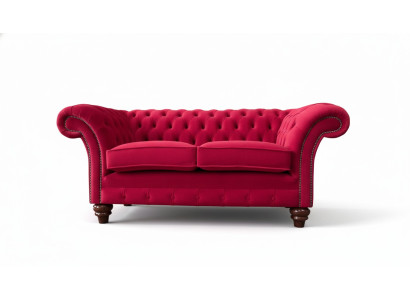 Design Modern Textil Sofa 2 Sitzer Couch Polster Luxus Sofas Chesterfield