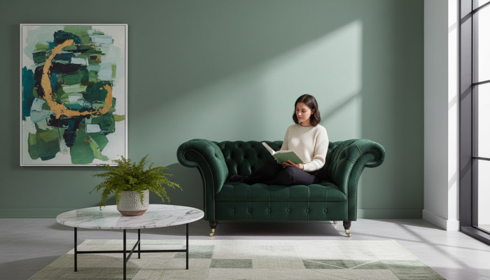 Sessel Design Relax Grün Textil Wohnzimmer Polster Sitzer Luxus Einsitzer