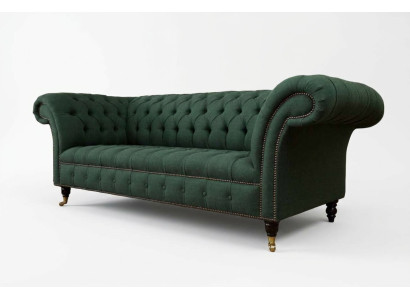Dreisitzer Couch Textil Grün Polster Möbel Chesterfield Sofas Couchen