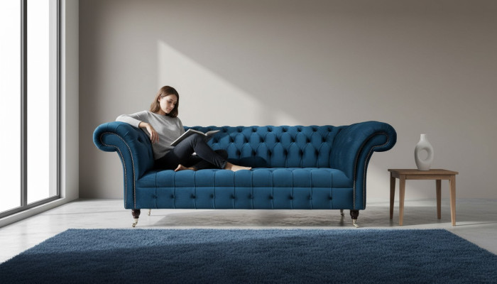 Chesterfield Sofa 3 Sitzer Polster Sofas Couchen Luxus Stoff Design