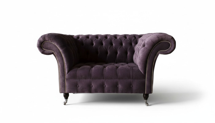 Sessel Chesterfield Samt Einsitzer Luxus Sessel Couchen Wohnzimmer Neu