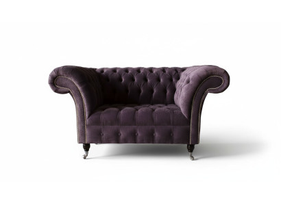 Sessel Chesterfield Samt Einsitzer Luxus Sessel Couchen Wohnzimmer Neu