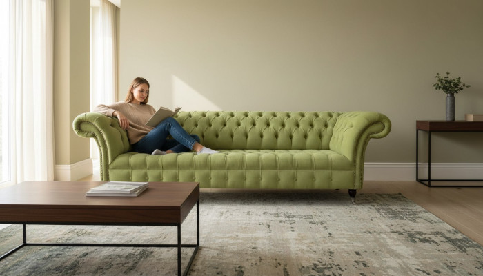 Chesterfield Grün Couch Sofa Polster 4 Sitzer Couchen Sitz Sofas Neu