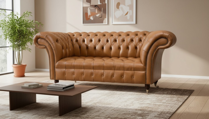 Chesterfield Stoff Sofa Couch Textil Couchen Büro Einrichtung Englische Möbel