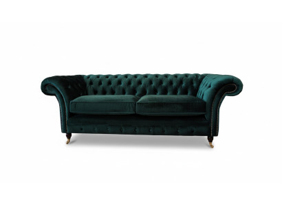 Chesterfield Polster 3 Sitzer Textil Couchen Sofa Dreisitzer Couch Samt