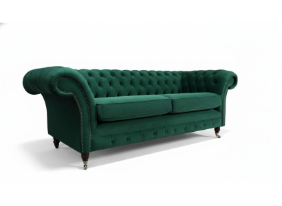 Chesterfield Couch Sofa Polster 3 Sitzer Couchen Sitz Sofas Grün Neu