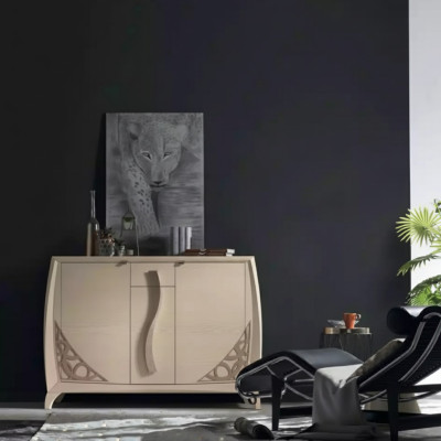 Kommode Sideboard Holz Schrank Beige Möbel Kommoden Wohnzimmer Neu