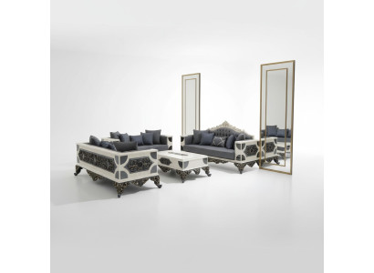 Luxuriöses Set zwei Edlen 3-Sitzer Sofas Hochwertigen Materialien Sofa Set
