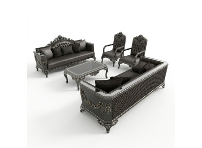 Prestigeträchtige 3+3+1 Wohnzimmer Garnitur Wohnzimmer set zwei Sofas und sessel
