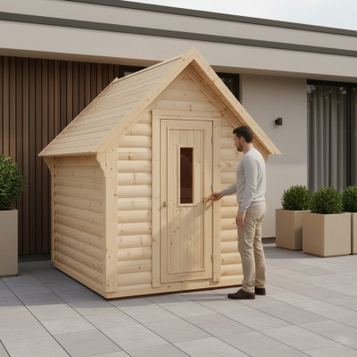 Sauna Holz Garten Holzsauna Outdoor Saunas Trockensauna 220x250x180