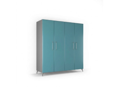 Kleiderschrank Schlafzimmer Holz Schrank Modern Kleiderschränke blau