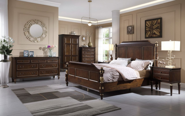 Bett 2x Nachttisch Kommode Komplett Schlafzimmer Möbel Set  4tlg Neu