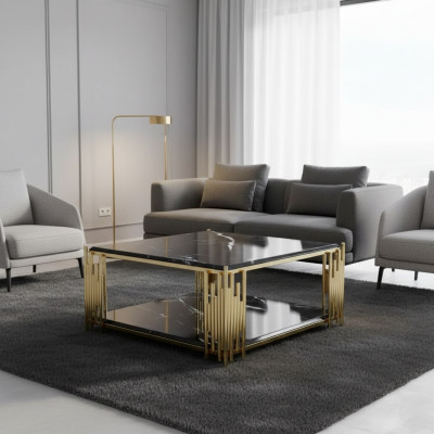 Couchtisch Wohnzimmer Möbel Tisch Luxus Beistelltisch schwarz Design