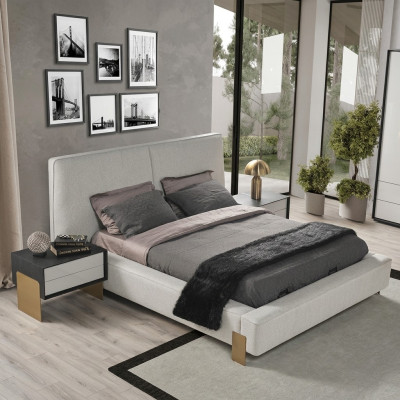 Luxuriöses Schlafzimmer Set Designer Doppelbett 2x Nachttische Stilvoll