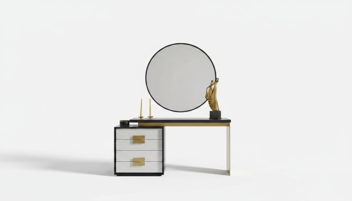 Schlafzimmer Stilvoller Set Designer Schminktisch Luxus Spiegel 2tlg