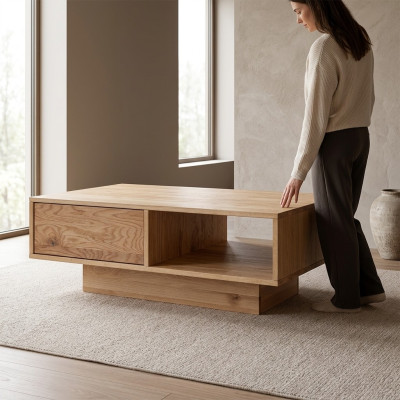 Moderner Heller Wohnzimmer Couchtsch Brauner Holztisch Stilvolle Tische