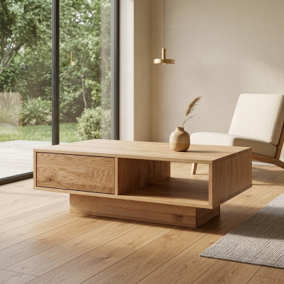 Moderner Heller Wohnzimmer Couchtsch Brauner Holztisch Stilvolle Tische